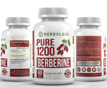 FLASH SALE Herboloid Pure 1200 Berberine Glucose Support Supplement Blood Sugar, Cholesterol, Immune, Weight Loss, Heart, Mood & Energy Aid