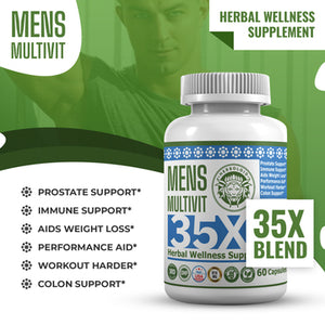 FLASH SALE Herboloid Mens Multi-Vitamin, Herbal Supplement I Prostate, Sexual Health, Immune, Gym, Performance, Mental, Colon Support