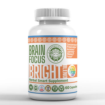 Herboloid Bright Blend Brain Focus 35 Ingredients I Focus, Memory, Clarity, Concentration Smart Nootropics I Study, Work, Cognitive Aid