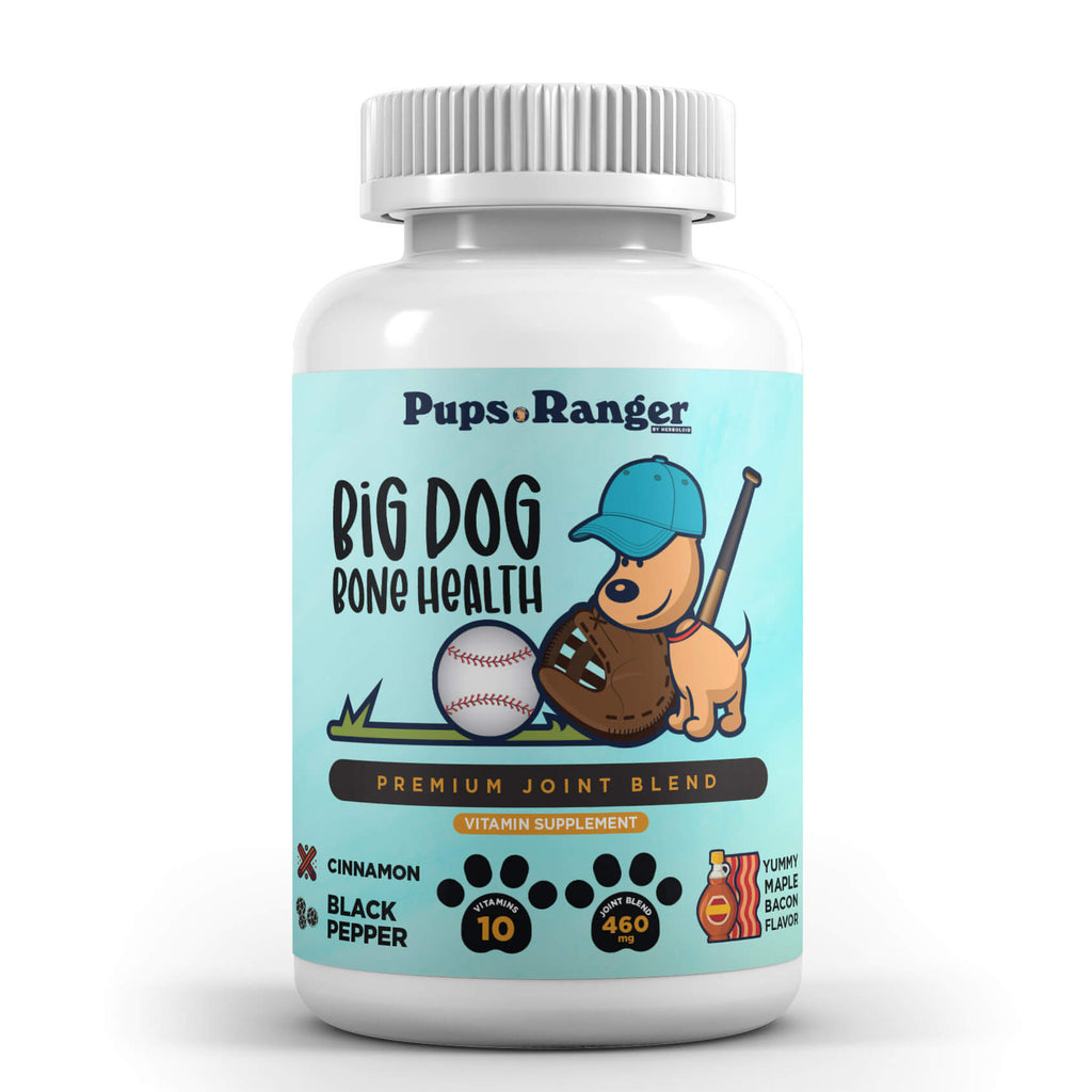 FLASH SALE Herboloid Pups Ranger Big Dog Premium Puppy Bone & Joint Blend Canine Supplement With Anti-Inflammatory Brain, Immune, Anti-Aging Curcumin